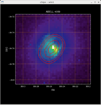 [Thumbnail image: The contours from the NVSS data are centered on the X-ray emission.]