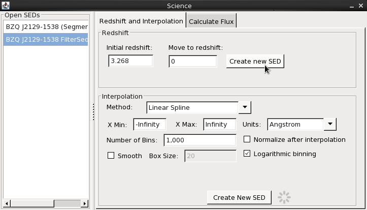 Redshift and Interpolate screenshot