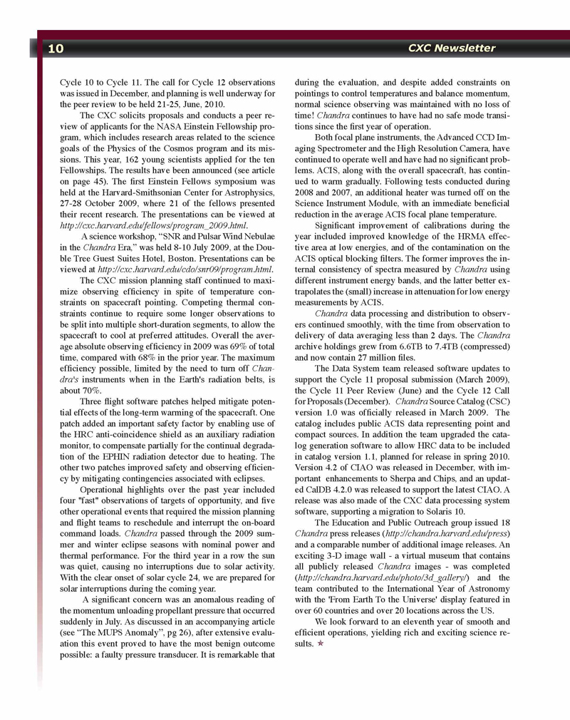 Page 10 of the Chandra Newsletter, issue 17, for text-only, please refer to http://cxc.harvard.edu/newsletters/news_17/newsletter17.html