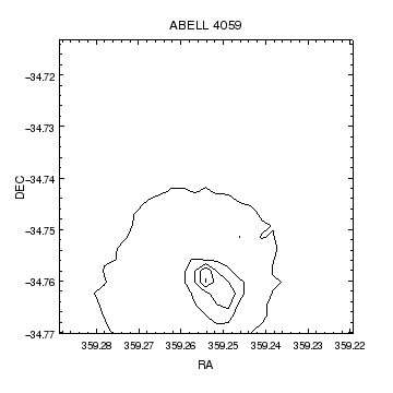 [Print media version: The initial contour plot of the image shows extended emission in the core within a larger halo.]