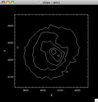 [Thumbnail image: The cluster X-ray emission is shown using the manually-selected contour levels.]