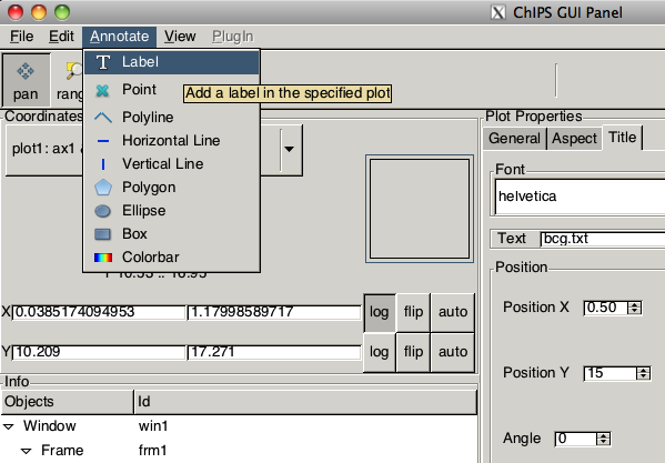 [The ChIPS GUI showing the Annotate menu]