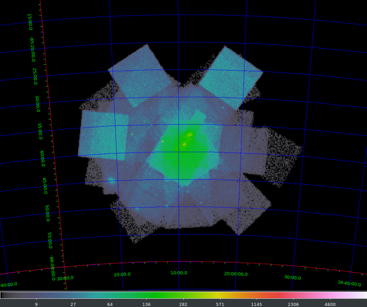 [Thumbnail image: combined observations of the C-COSMOS field which without reprojecting each observation]