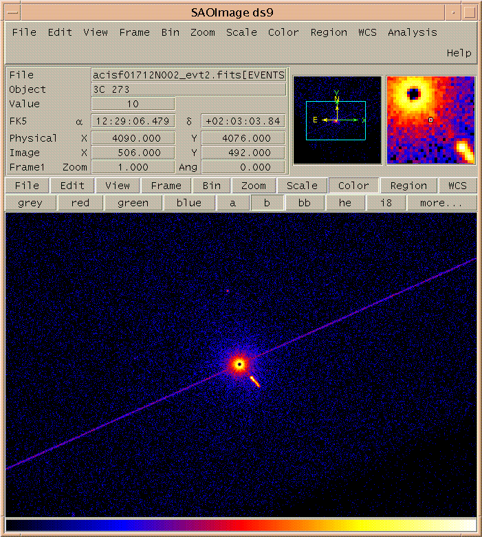 [Image 1: ACIS readout streak vs. Chip S4 serial streaks]