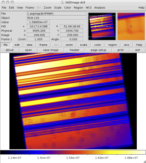 [Thumbnail image: The exposure map of the chip shows several bad columns.]