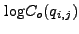 $ {\log}C_o(q_{i,j})$