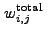 $\displaystyle w_{i,j}^{\rm total}~$