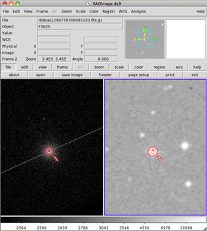 [Thumbnail image: The x-ray data is in the left frame and the optical data is in the right frame; both have the x-ray contours displayed on the data.]