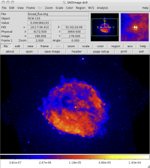 [Thumbnail image: The grid of ACIS-I data has been combined to show the RCW 103 remnant.]