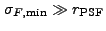$ \sigma_{F,\rm min} \gg r_{\rm PSF}$