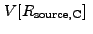 $\displaystyle V[R_{\rm source,C}]~$