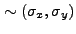 $ \sim (\sigma_x,\sigma_y)$