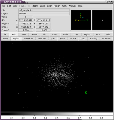 [Thumbnail image: Sub-pixelated PSF image created with dmcopy]