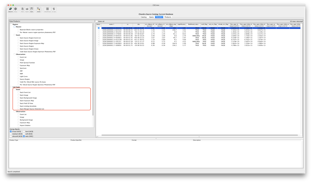 [CSCView query results]