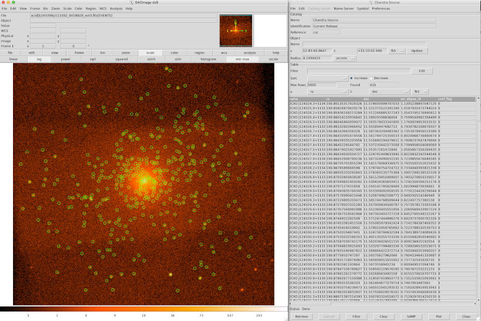 [image of ds9 display with Catalog Tool              open]