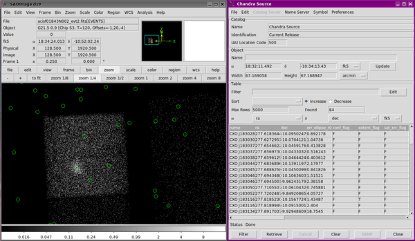 [image of ds9 display with Catalog Tool           open]
