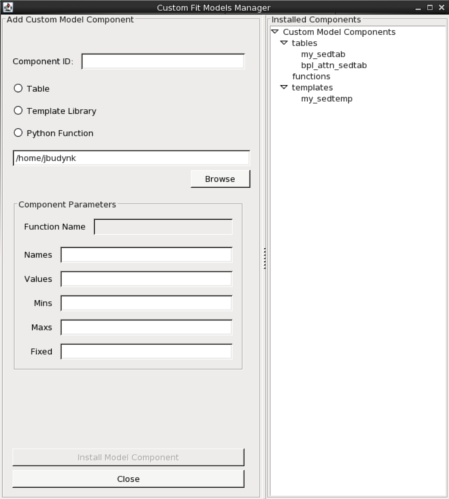 Iris custom models manager window