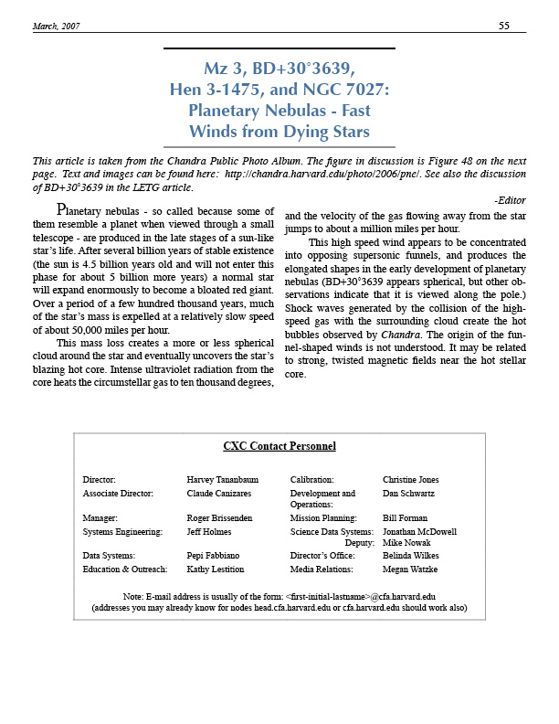 Page 55 of the Chandra Newsletter, issue 14, for text-only, please refer to ...