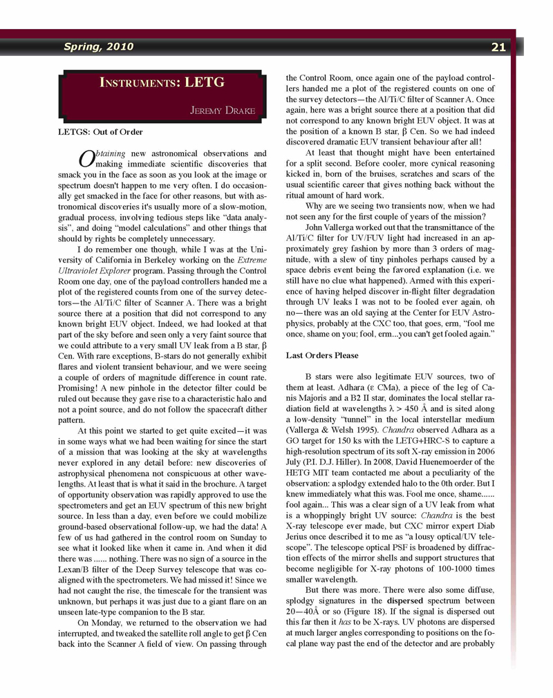 Page 21 of the Chandra Newsletter, issue 17, for text-only, please refer to http://cxc.harvard.edu/newsletters/news_17/newsletter17.html