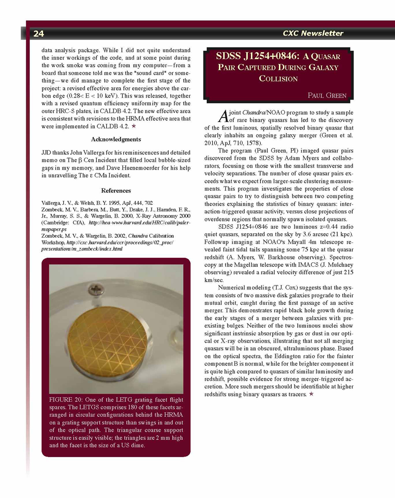 Page 24 of the Chandra Newsletter, issue 17, for text-only, please refer to http://cxc.harvard.edu/newsletters/news_17/newsletter17.html