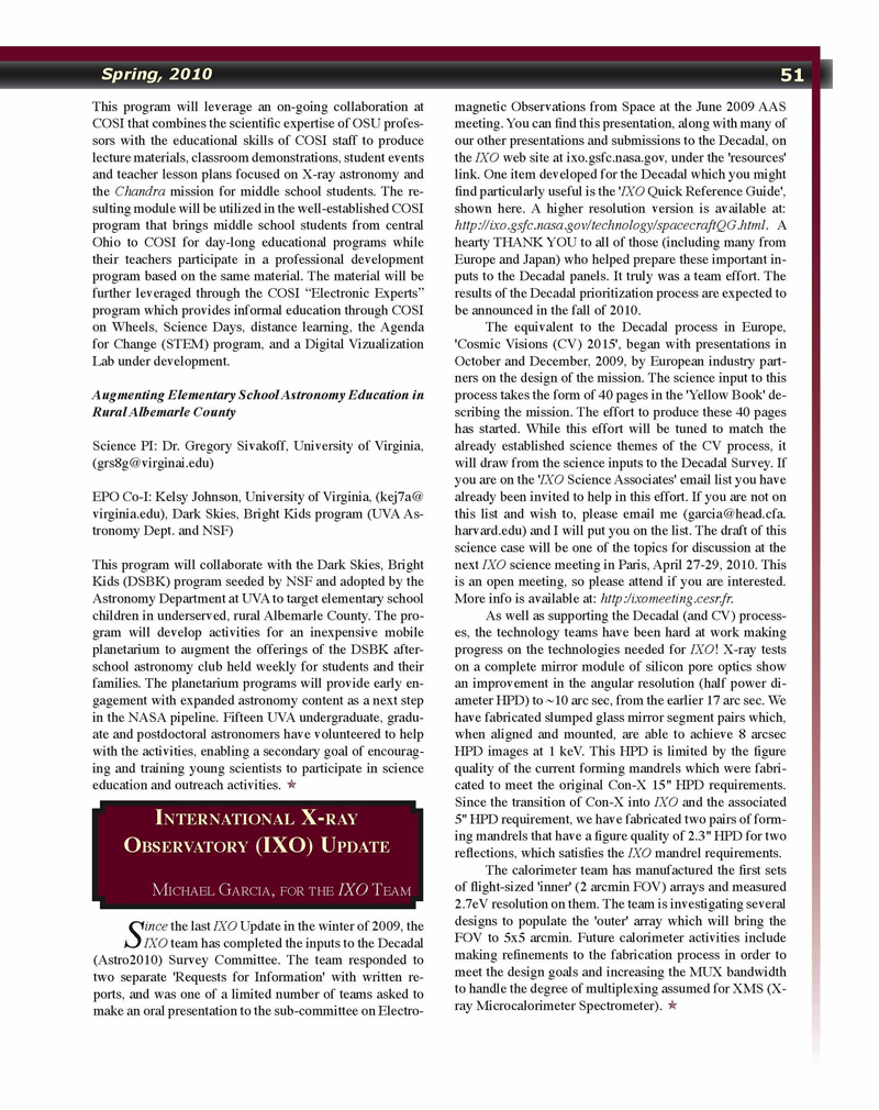 Page 51 of the Chandra Newsletter, issue 17, for text-only, please refer to http://cxc.harvard.edu/newsletters/news_17/newsletter17.html