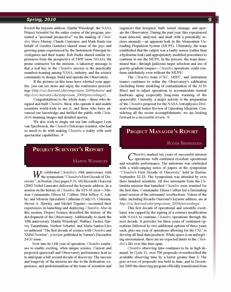 Page 9 of the Chandra Newsletter, issue 17, for text-only, please refer to http://cxc.harvard.edu/newsletters/news_17/newsletter17.html