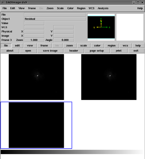 [ds9 image of table model fit to the data contained in 'image.dat']