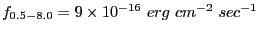 $f_{0.5-8.0}=9\times10^{-16}~erg~cm^{-2}~sec^{-1}$